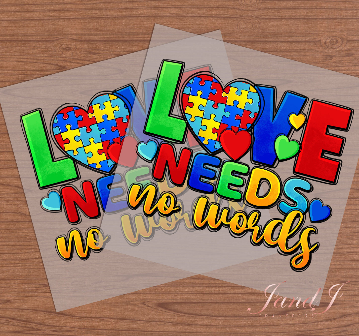 Love Need No Words DTF Transfers Ready To Press, Direct To Film Transfer ,DTF Prints