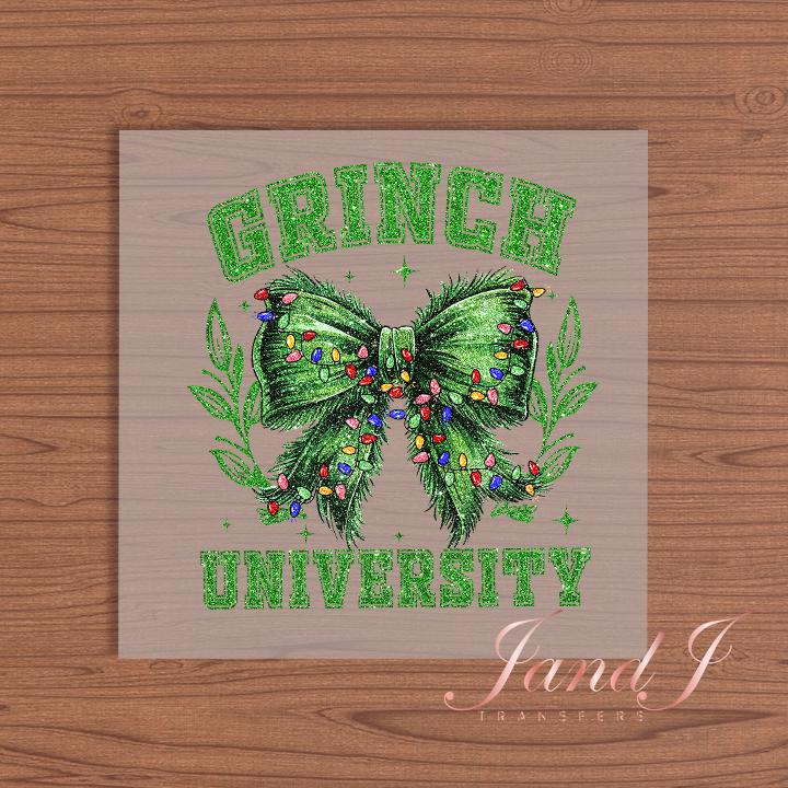 Green Bow University DTF Transfers Ready To Press, Direct To Film Transfer ,DTF Prints