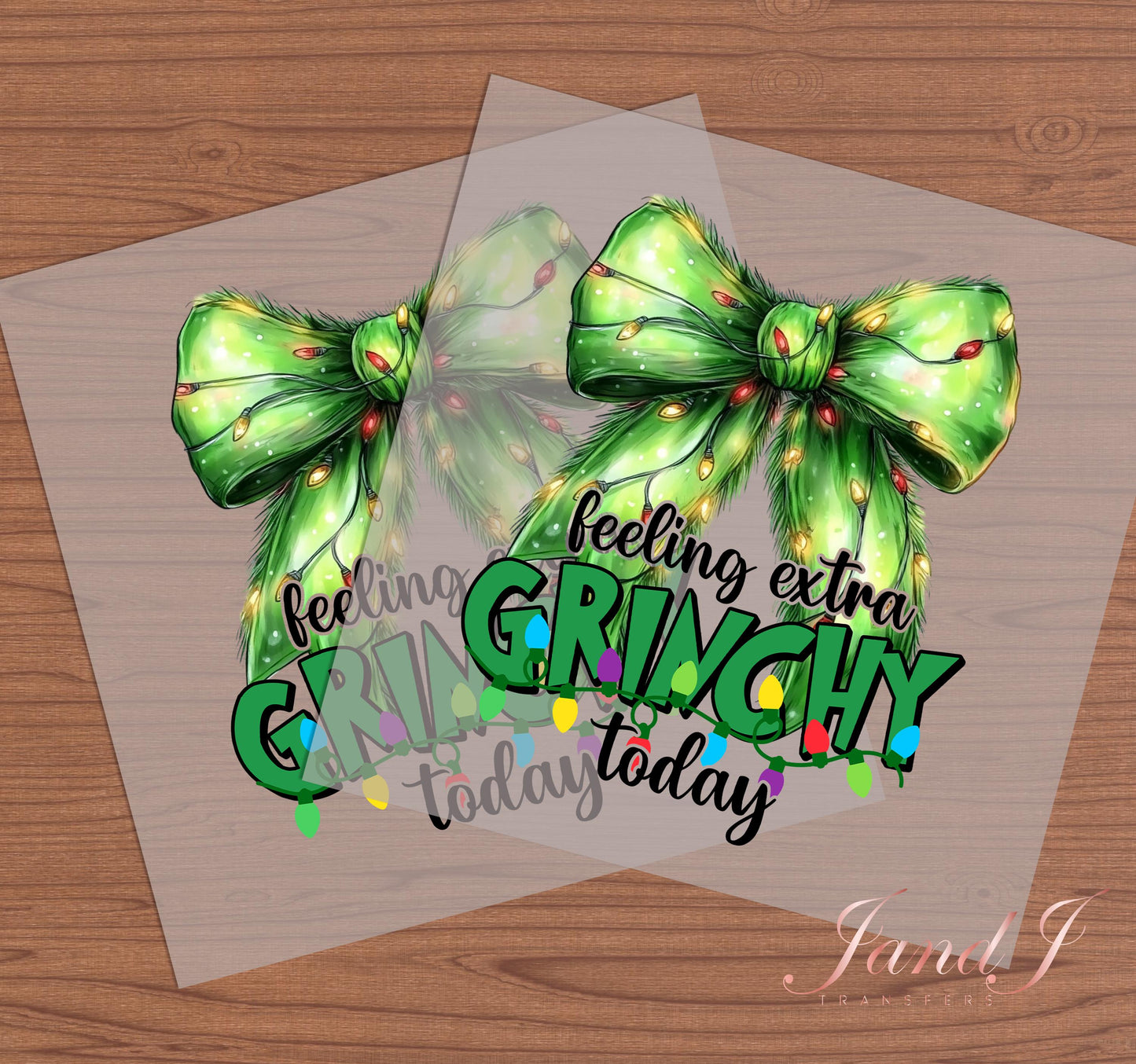 Feeling Extra Grinchy Bow DTF, DTF Transfers Ready To Press, Direct To Film Transfer ,DTF Prints
