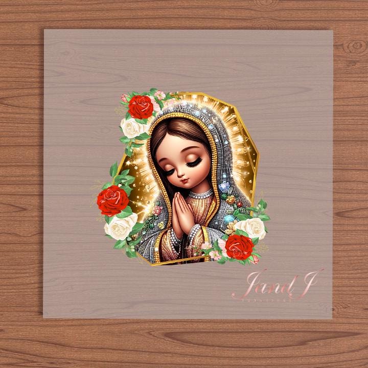 Virgin Mary Guadalupe DTF Hispanic edition, DTF Transfers Ready To Press, Direct To Film Transfer ,DTF Prints