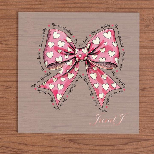 Pink Valentine Bow Vibes Transfers Ready To Press, Direct To Film Transfer ,DTF Prints