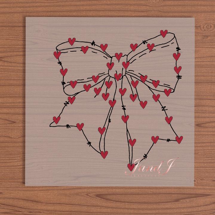 Red Bow Valentine Heart Vibes Transfers Ready To Press, Direct To Film Transfer ,DTF Prints