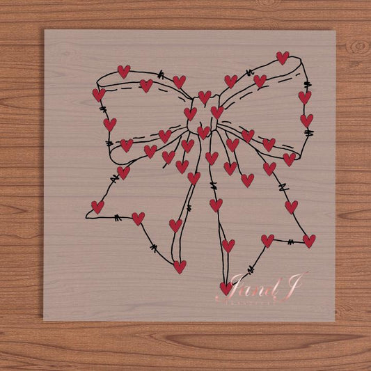 Red Bow Valentine Heart Vibes Transfers Ready To Press, Direct To Film Transfer ,DTF Prints