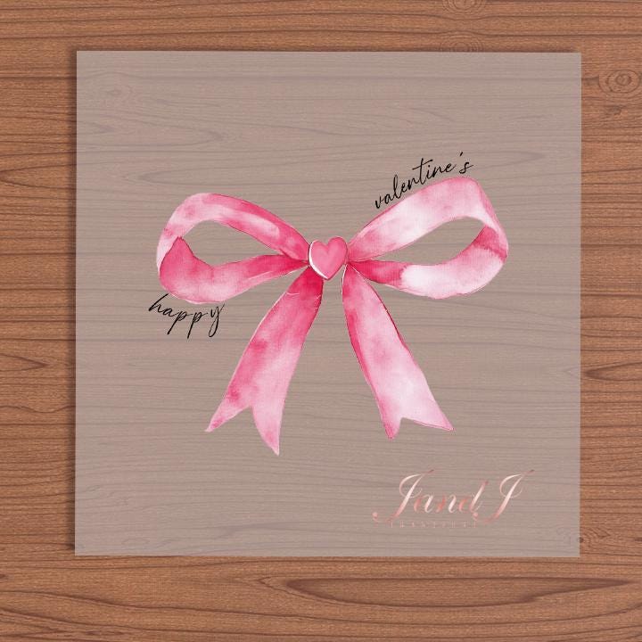 Pink Bow Valentine Heart Vibes Transfers Ready To Press, Direct To Film Transfer ,DTF Prints