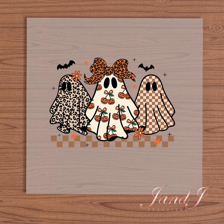 Cute Fall Bow Ghost Fall Vibes, Fall Autumn Pumkin DTF Transfers Ready To Press, Direct To Film Transfer DTF, DTF Prints, Ready To Press
