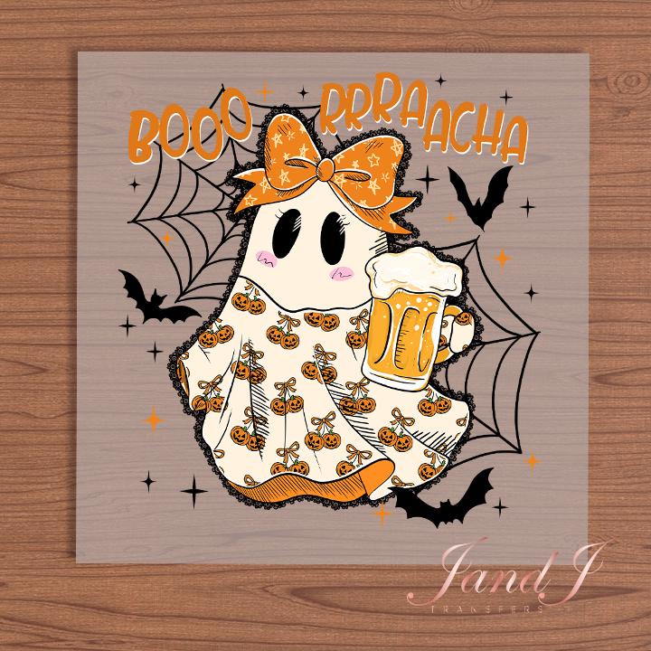 Booracha Halloween Ghost DTF Transfers Ready To Press, Direct To Film Transfer, DTF Prints, Ready To Press