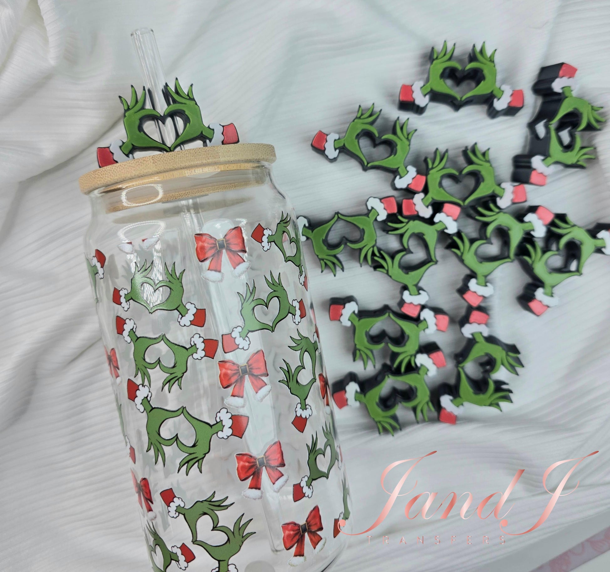 Green Hands Straw Topper 3D printed, Cute Straw Topper Gift, Libby Glass Cup Straw Attachment, Straw Decor