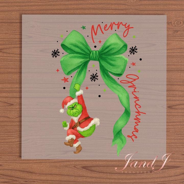 Grinchy DTF Transfers Ready To Press, Direct To Film Transfer ,DTF Prints