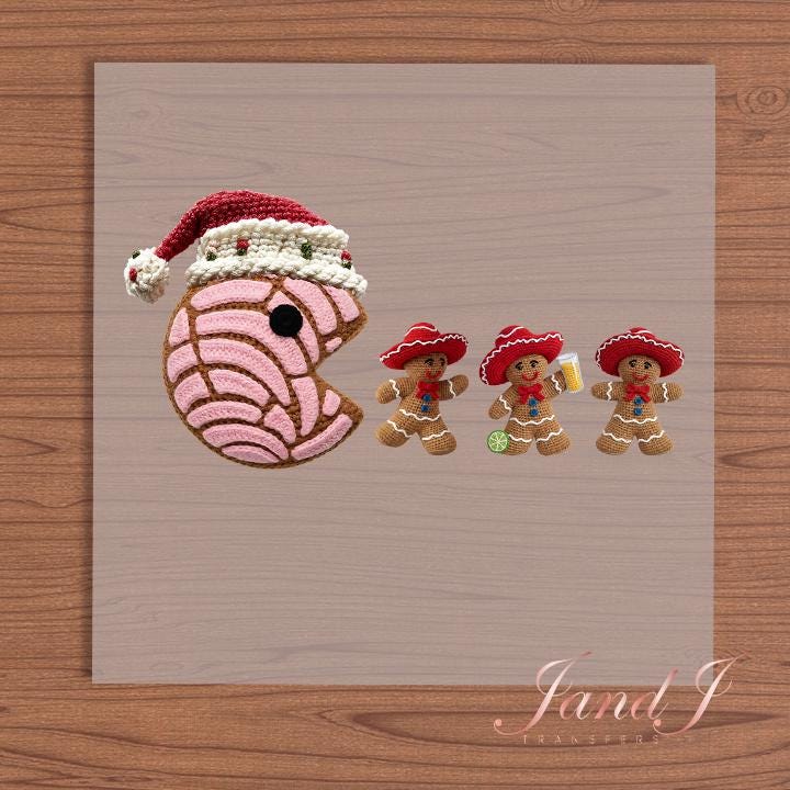 Tis The Season Concha Gingerbread Spanish DTF Transfers Ready To Press, Direct To Film Transfer ,DTF Prints