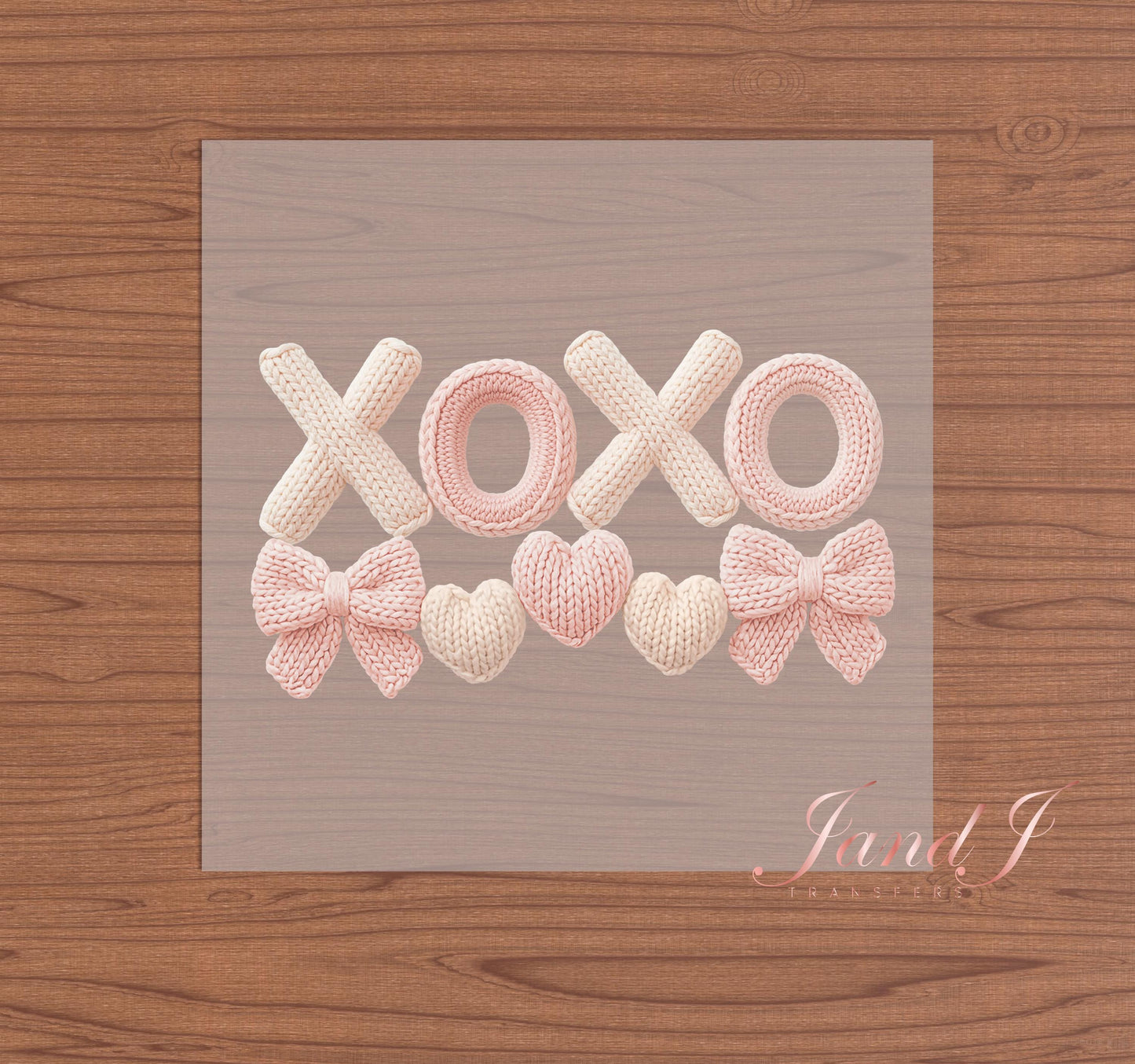 Hearts XOXO Knitted DTF Transfers Ready To Press, Direct To Film Transfer ,DTF Prints