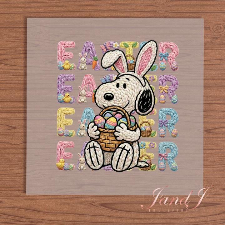 Cute Snoop Dog Cartoon Easter DTF Transfers Ready To Press, Direct To Film Transfer ,DTF Prints