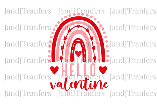 Hello Valentine Rainbow DTF Transfers Ready To Press, Direct To Film Transfer ,DTF Prints