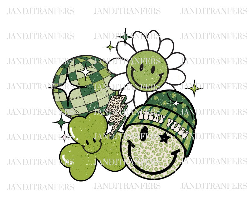 Lucky Vibe St Patrick’s Day DTF Transfers Ready To Press, Direct To Film Transfer ,DTF Prints