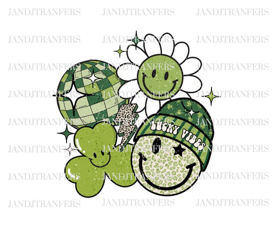 Lucky Vibe St Patrick’s Day DTF Transfers Ready To Press, Direct To Film Transfer ,DTF Prints