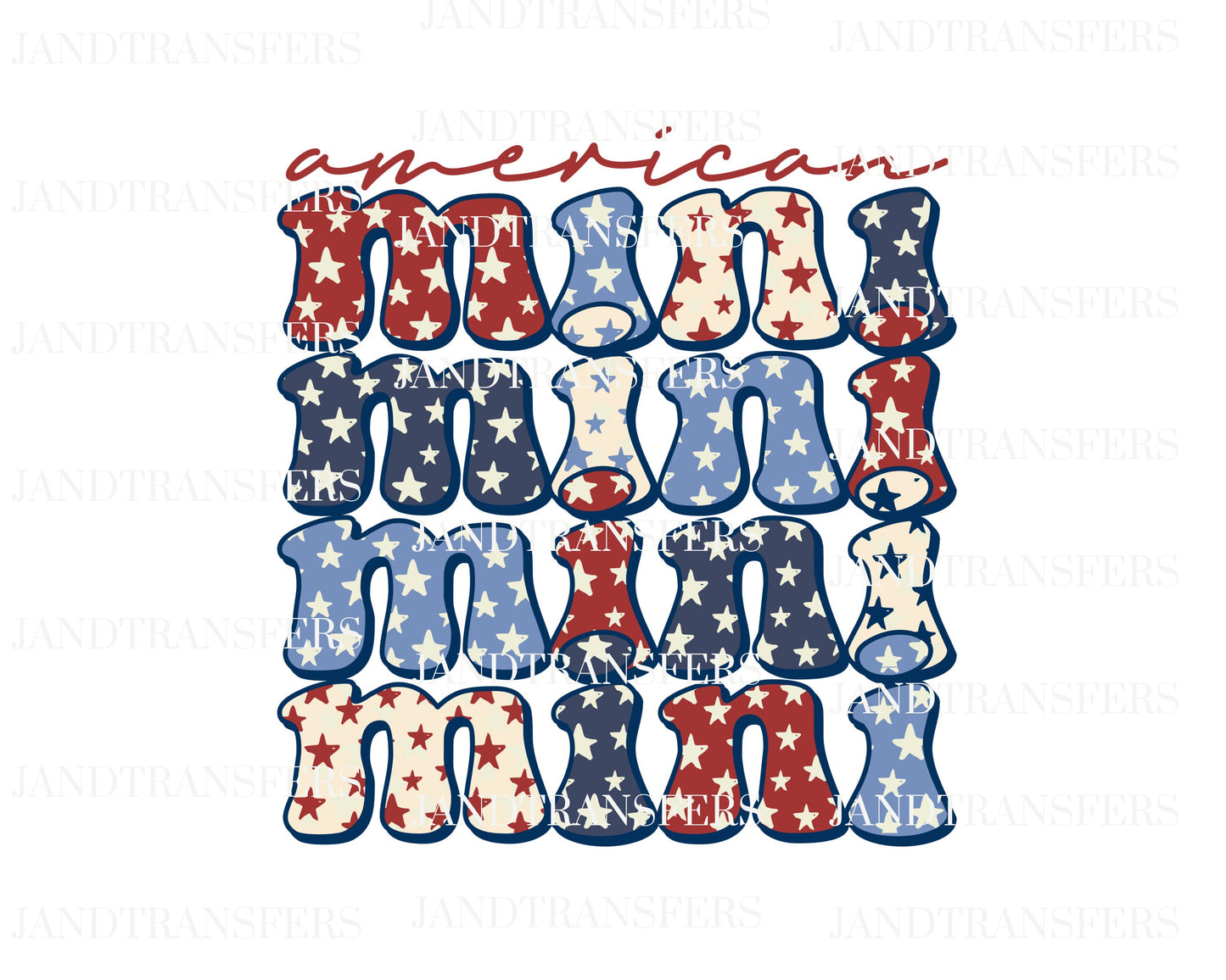 American MINI, DTF Transfers Ready To Press, Direct To Film Transfer ,DTF Prints