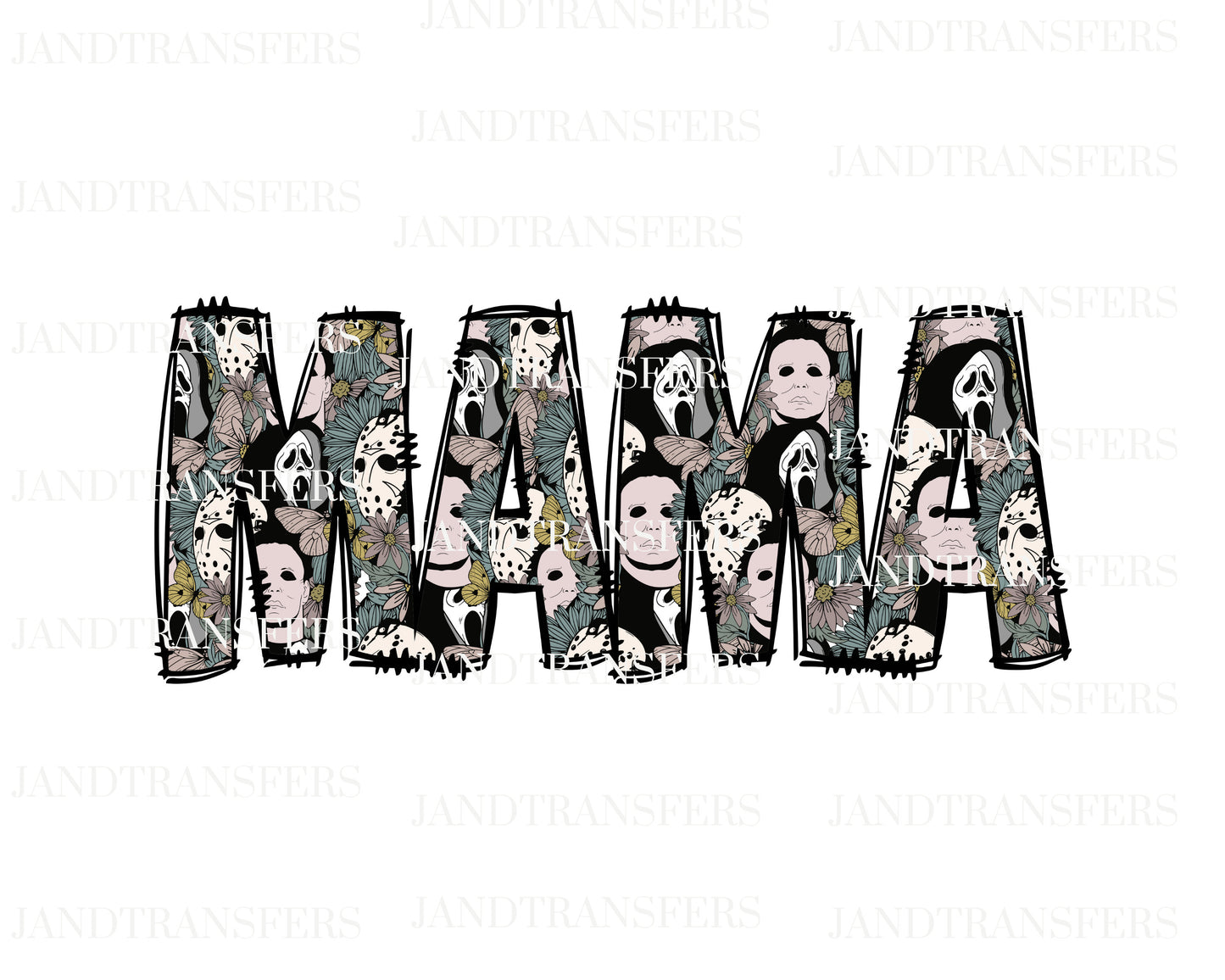 Mamá Horror DTF Transfers Ready To Press, Direct To Film Transfer,, DTF, DTF Prints, Ready To Press Halloween