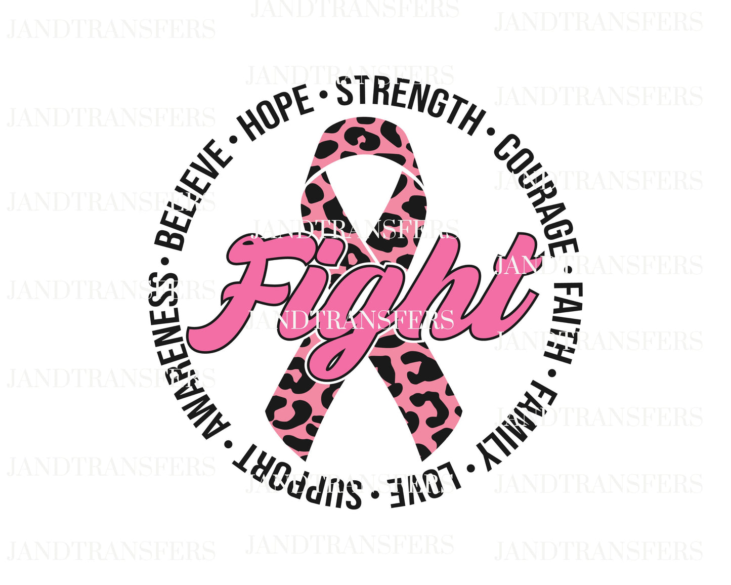 Breast Cancer Fight DTF Transfers Ready To Press, Direct To Film Transfer ,DTF Prints