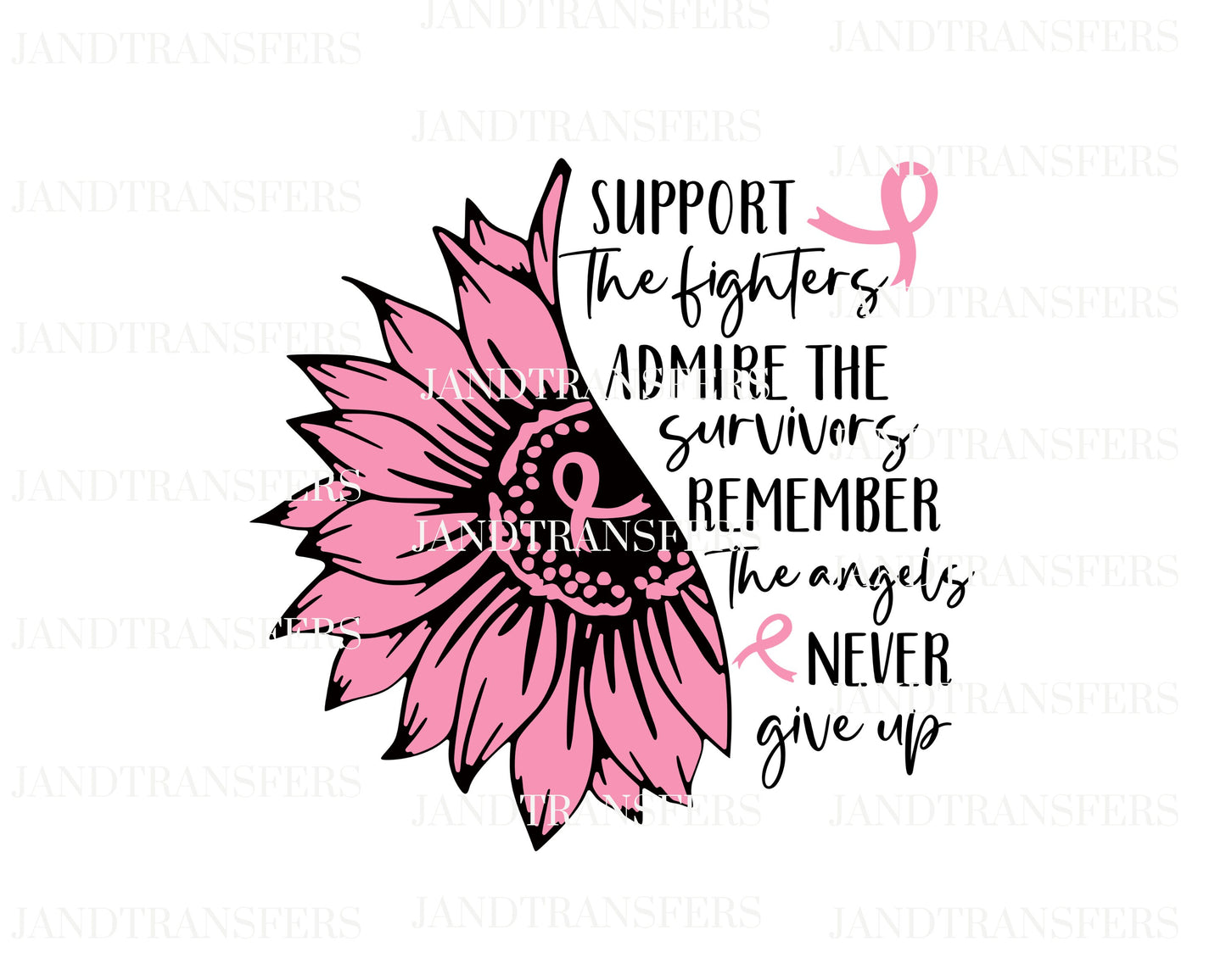 Breast Cancer Support DTF Transfers Ready To Press, Direct To Film Transfer ,DTF Prints