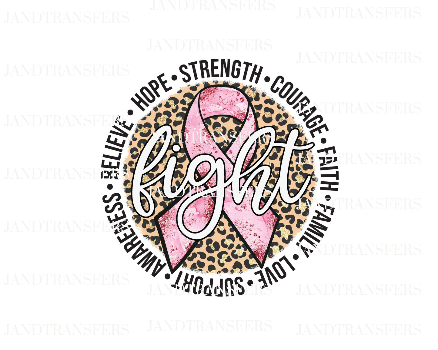 Breast Cancer Fight DTF Transfers Ready To Press, Direct To Film Transfer ,DTF Prints