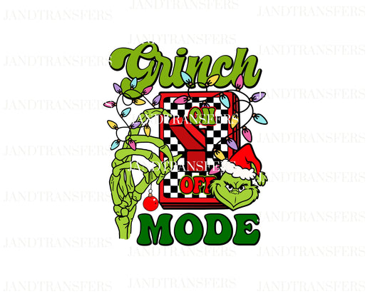 Grinchy Mode on, DTF Transfers Ready To Press, Direct To Film Transfer ,DTF Prints