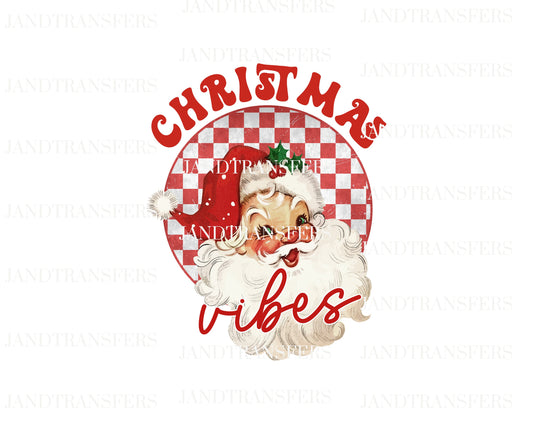 Christmas Vibes DTF, Transfers Ready To Press, Direct To Film Transfer ,DTF Prints