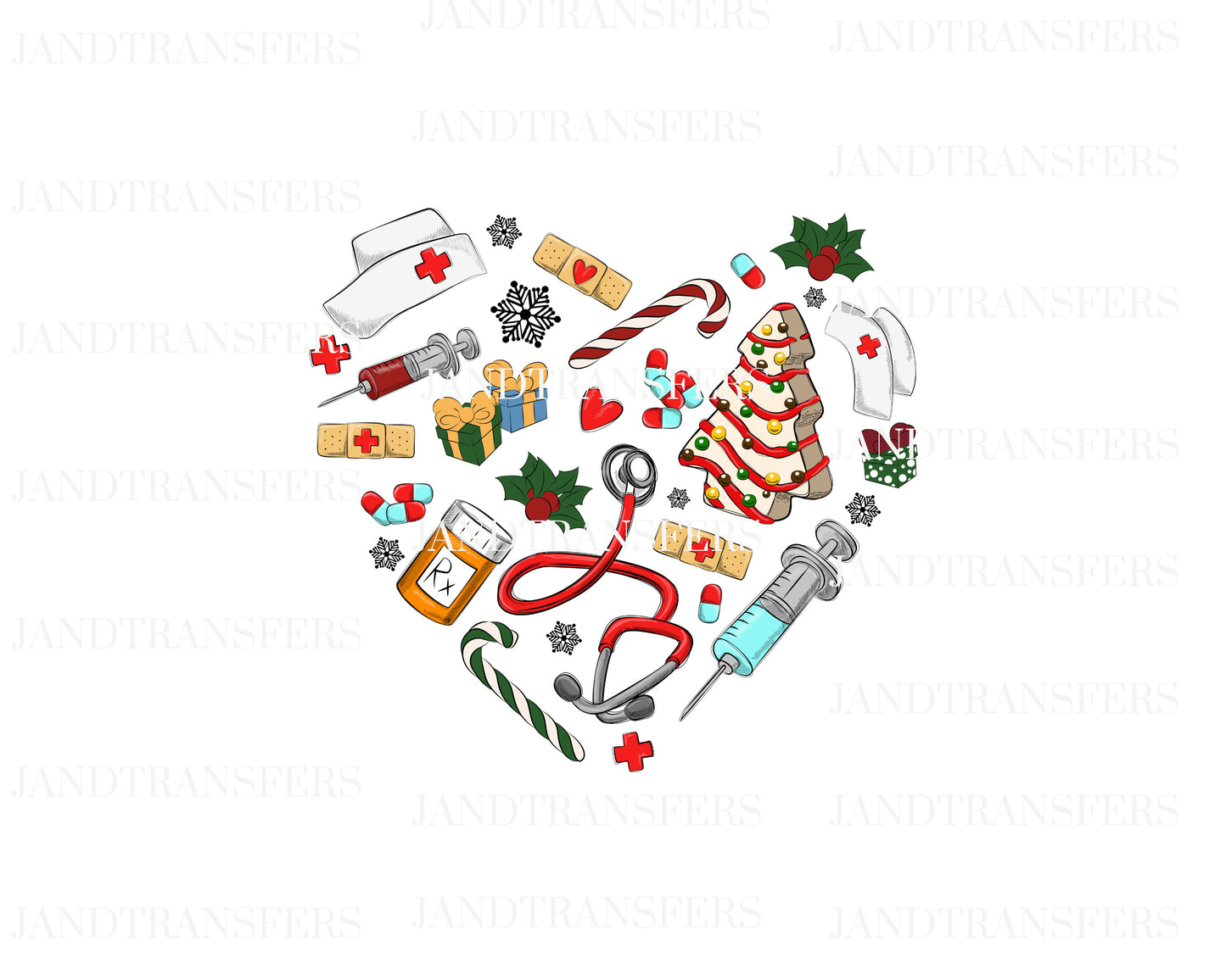 Christmas Nurse DTF- DTF Transfers Ready To Press, Direct To Film Transfer ,DTF Prints