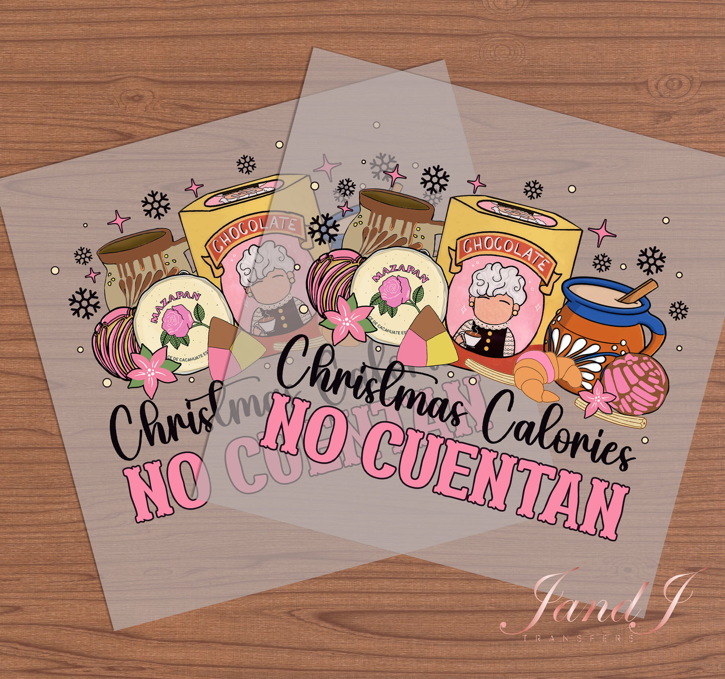 Christmas Calories No Cuentan DTF Hispanic edition, DTF Transfers Ready To Press, Direct To Film Transfer ,DTF Prints