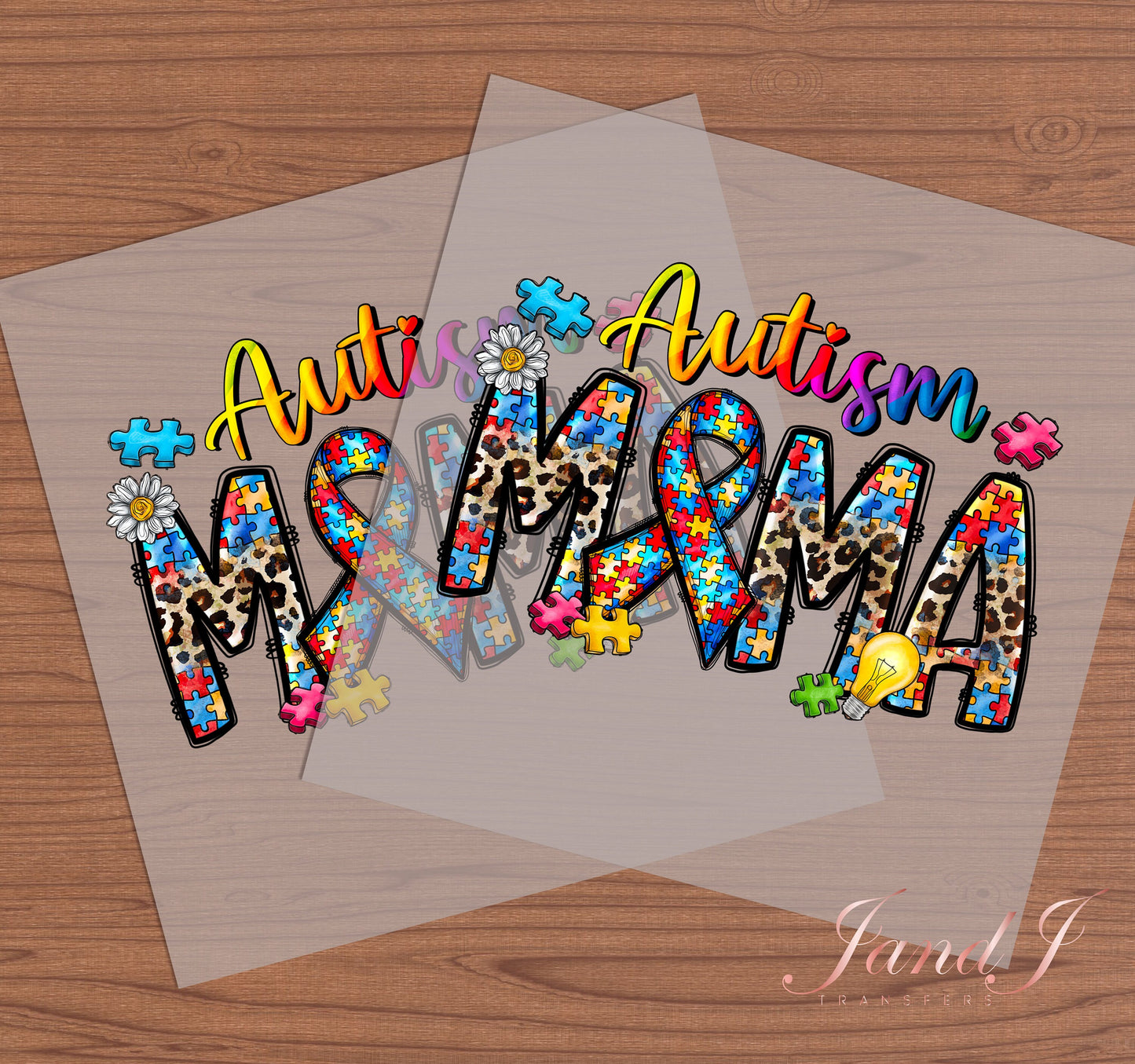 Autism Mama Autism DTF Transfers Ready To Press, Direct To Film Transfer ,DTF Prints