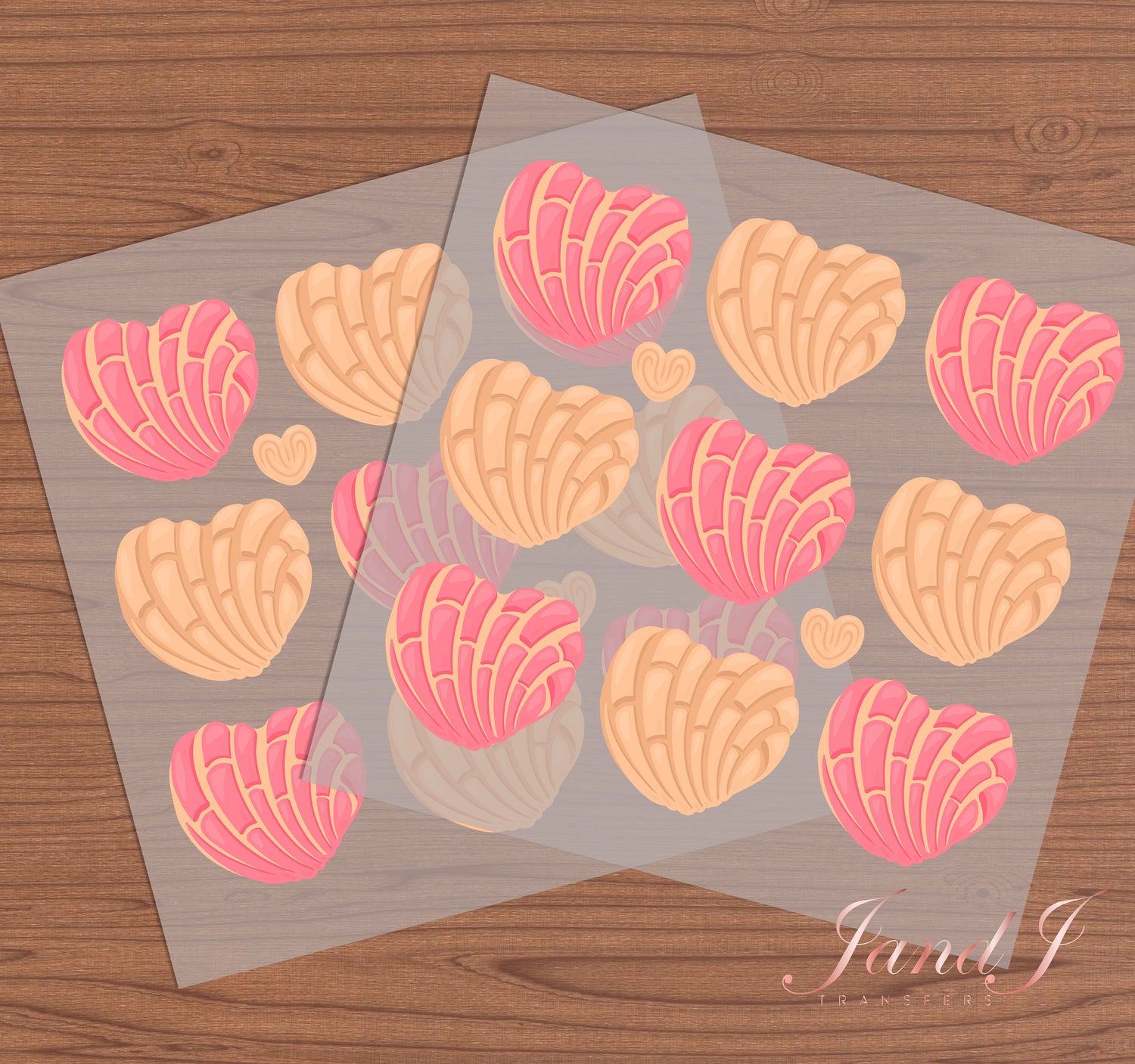 Concha Hearts Valentine's DTF Transfers Ready To Press, Direct To Film Transfer ,DTF Prints