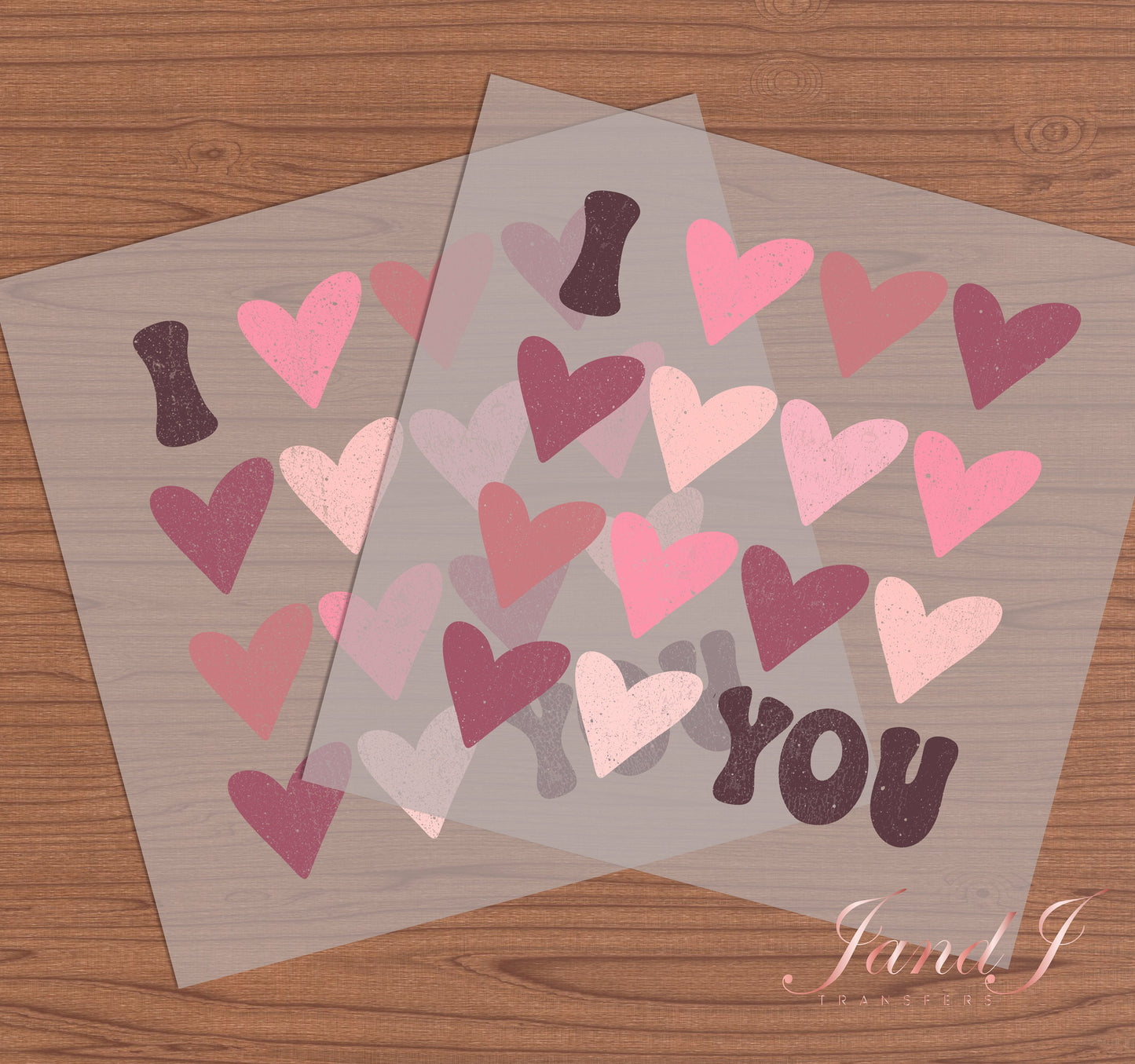I Love You Hearts DTF Transfers Ready To Press, Direct To Film Transfer ,DTF Prints