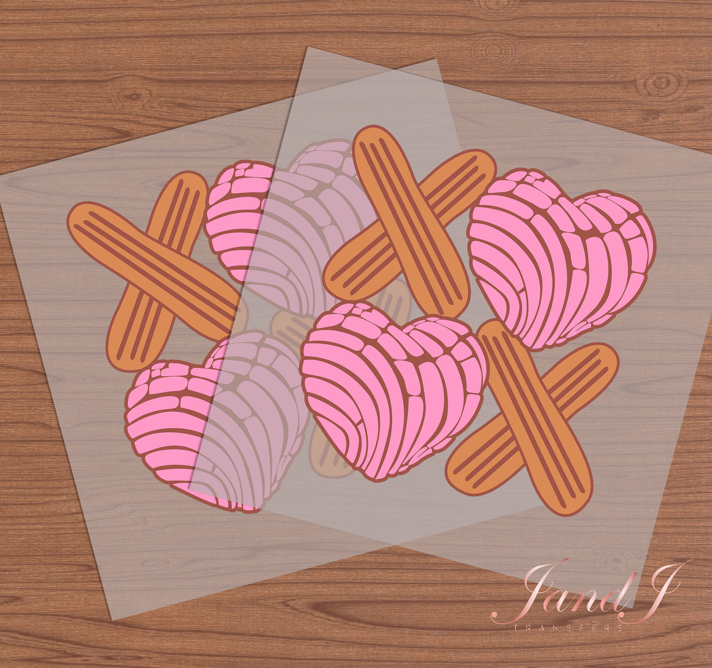 Concha Heart Valentines XOXO DTF Transfers Ready To Press, Direct To Film Transfer ,DTF Prints