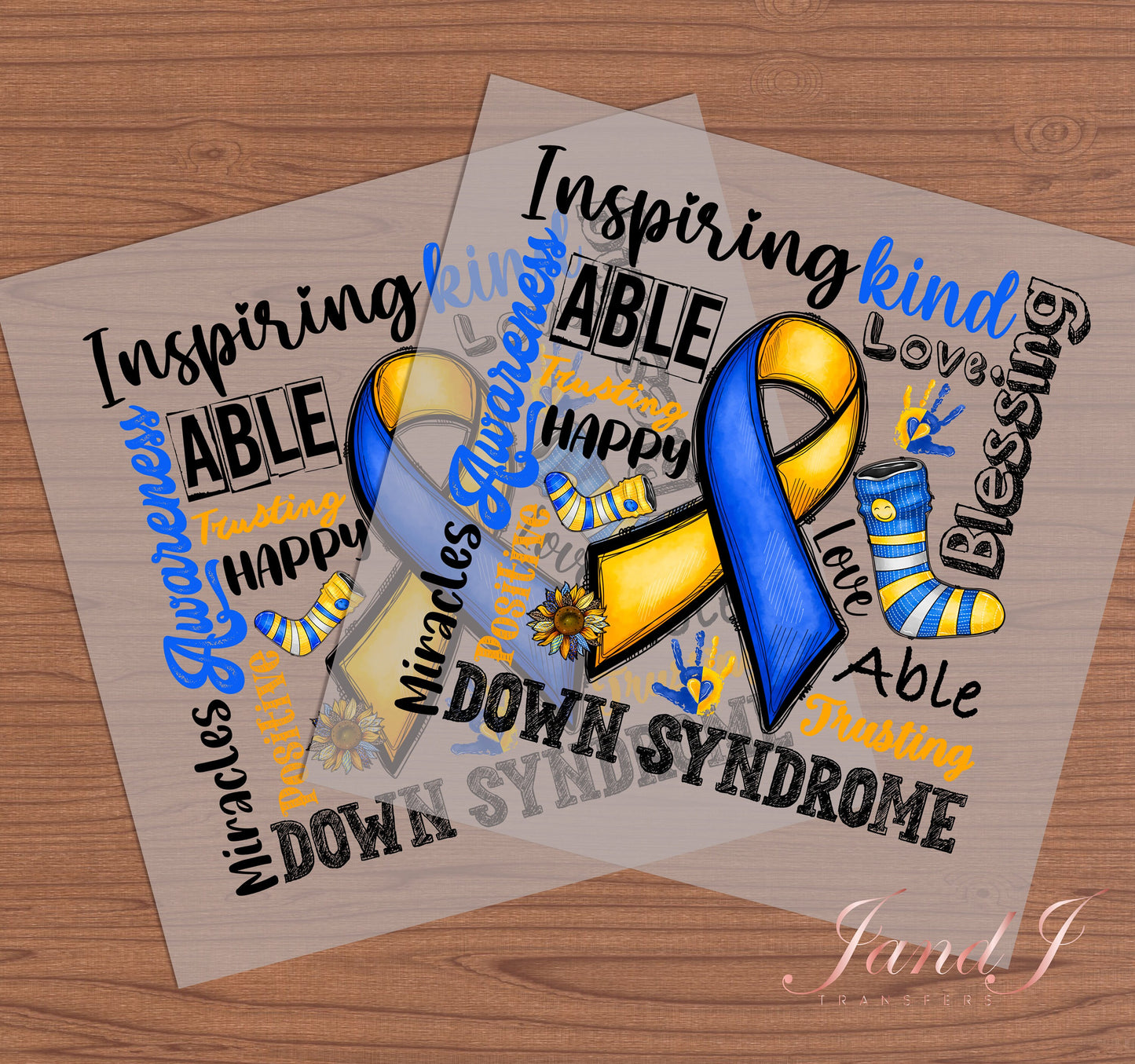 Down Syndrome Awareness DTF Transfers Ready To Press, Direct To Film Transfer ,DTF Prints