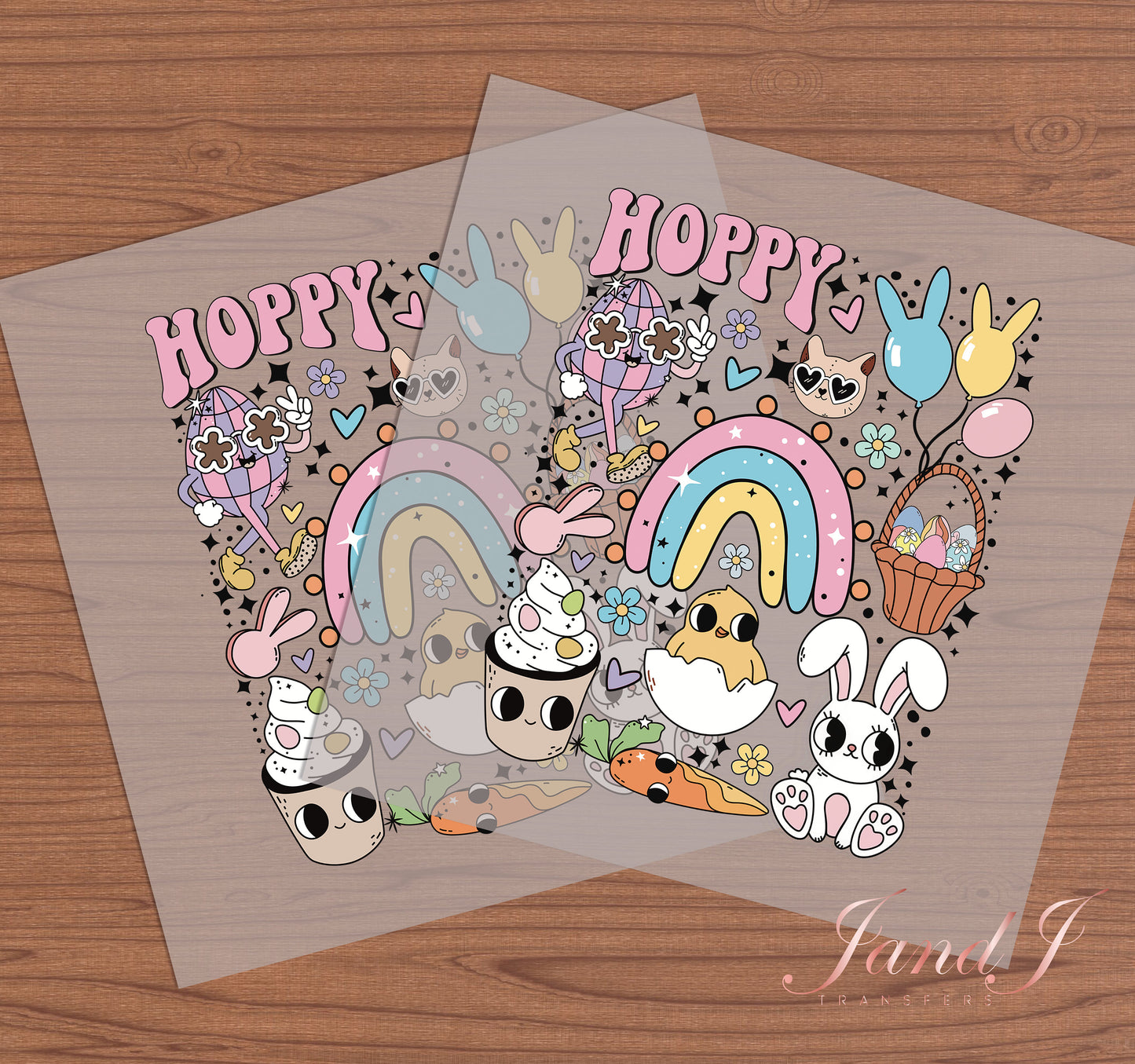 Hoppy Easter DTF Transfers Ready To Press, Direct To Film Transfer ,DTF Prints