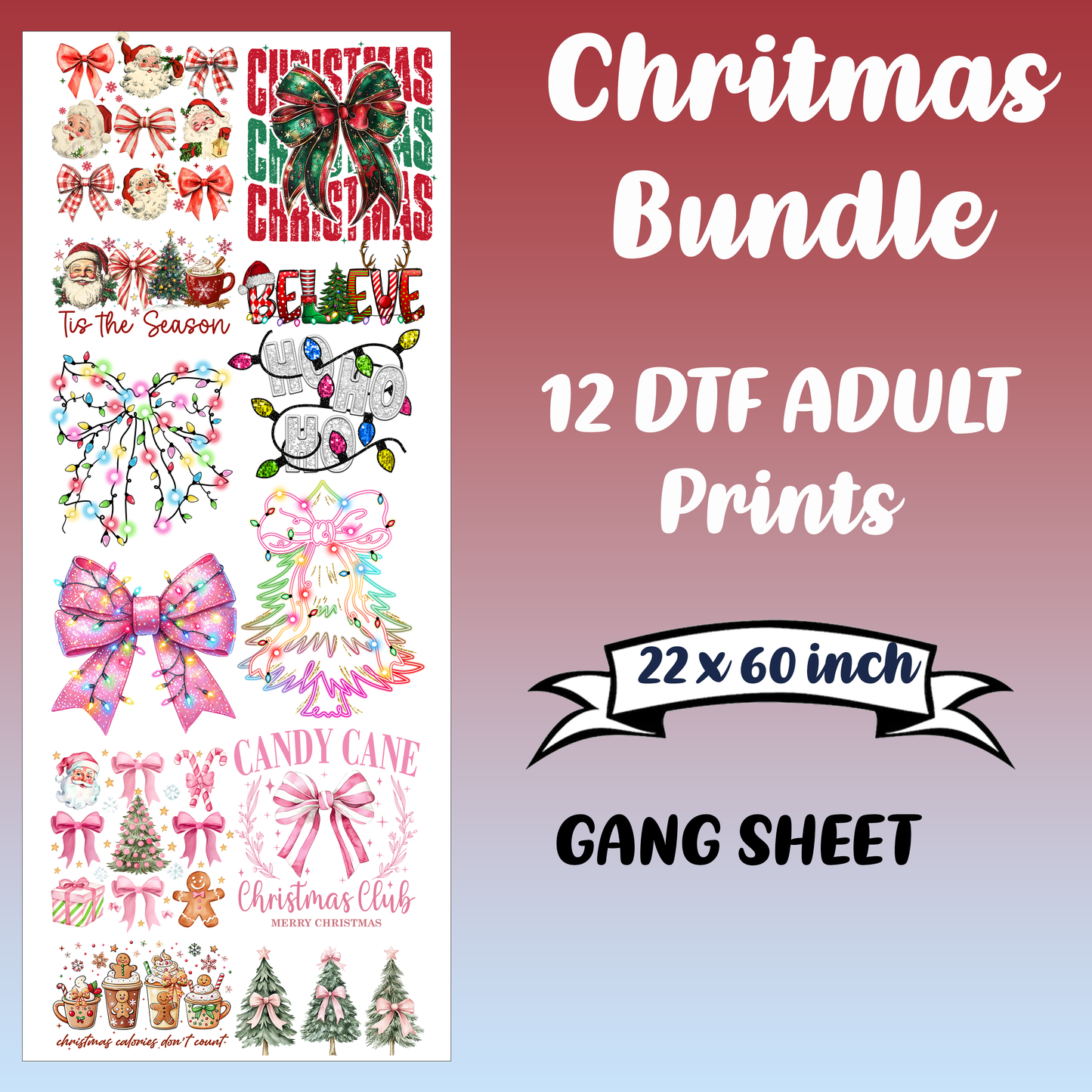 Christmas Premade Gang sheet