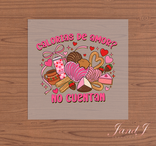 Calories De Amor No Cuentan Heart Vibes Transfers Ready To Press, Direct To Film Transfer ,DTF Prints (Copy) (Copy) (Copy)
