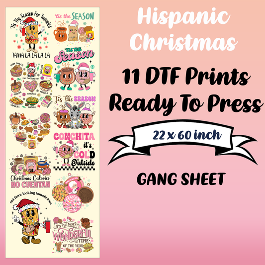 Hispanic Christmas Adult Premade Gang sheet