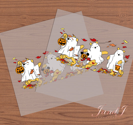 Bear Fall Vibes, Fall Autumn Pumkin DTF Transfers Ready To Press, Direct To Film Transfer DTF, DTF Prints, Ready To Press