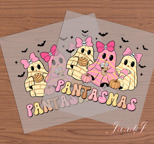 Pantasmas Concha Ghost Bow Halloween Ready To Press, Direct To Film Transfer, DTF Prints, Ready To Press