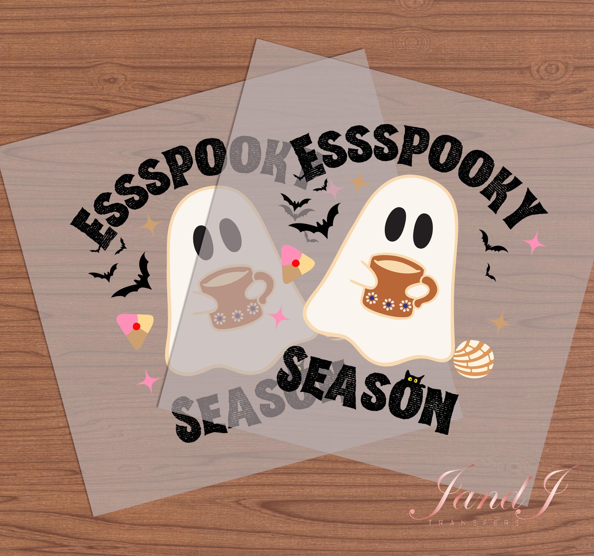 Espooky Season Cute Ghost Concha Halloween DTF Transfers Ready To Press, Direct To Film Transfer, DTF Prints, Ready To Press