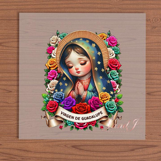 Virgin Mary Guadalupe DTF Hispanic edition, DTF Transfers Ready To Press, Direct To Film Transfer ,DTF Prints