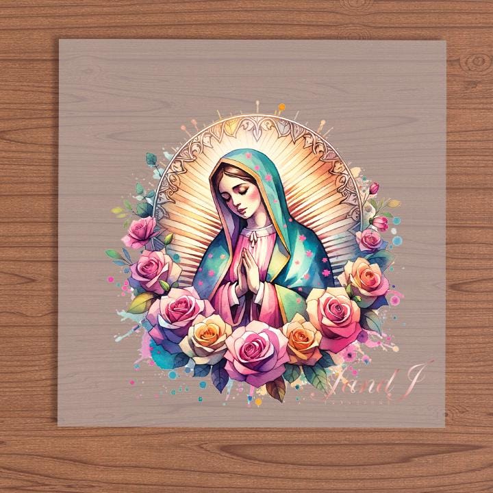 Virgin Mary Guadalupe DTF Hispanic edition, DTF Transfers Ready To Press, Direct To Film Transfer ,DTF Prints