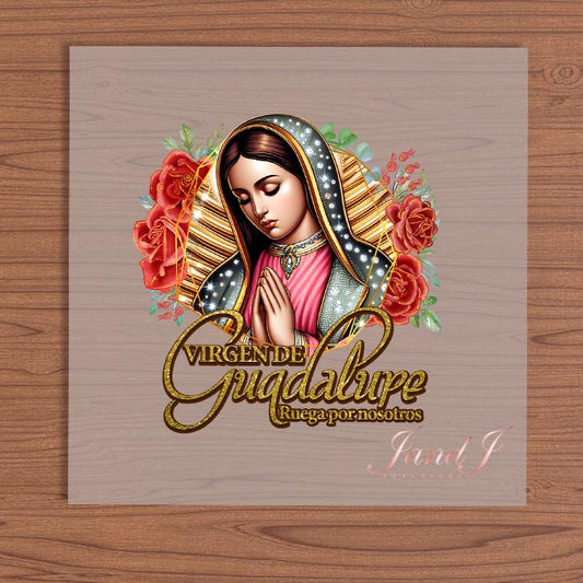 Virgin Mary Guadalupe Floral DTF Hispanic edition, DTF Transfers Ready To Press, Direct To Film Transfer ,DTF Prints