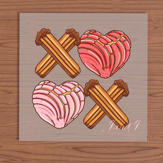 XoXo Concha Churro DTF Hispanic edition, DTF Transfers Ready To Press, Direct To Film Transfer ,DTF Prints