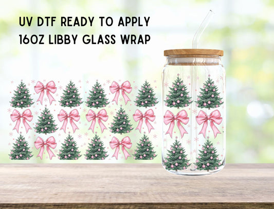 UV DTF Christmas 16oz Ready To Apply Libby Glass Wrap, Glass Cup Can Wraps