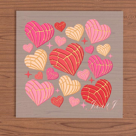 Concha Heart DTF Hispanic edition, DTF Transfers Ready To Press, Direct To Film Transfer ,DTF Prints