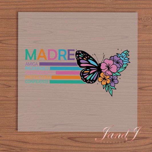 Madre Butterfly Flower DTF Transfers Ready To Press, Direct To Film Transfer ,DTF Prints
