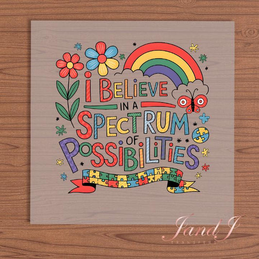 Autism Spectrum DTF Transfers Ready To Press, Direct To Film Transfer ,DTF Prints