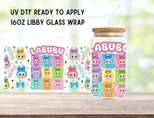 UV DTF Cute Monsters 16oz Ready To Apply Libby Glass Wrap, Glass Cup Can Wraps