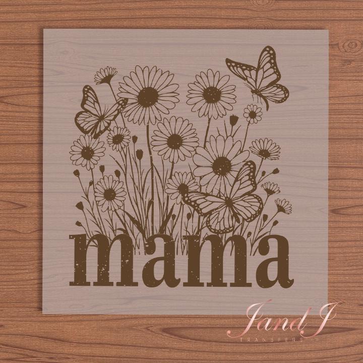 Mama Butterfly Floral DTF Transfers Ready To Press, Direct To Film Transfer ,DTF Prints