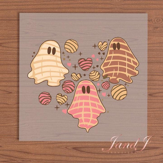 Pantasmas Concha Ghost Bow Halloween Ready To Press, Direct To Film Transfer, DTF Prints, Ready To Press